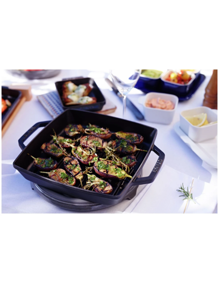 Staub Grillpan 28x28 cm met grepen Zwart