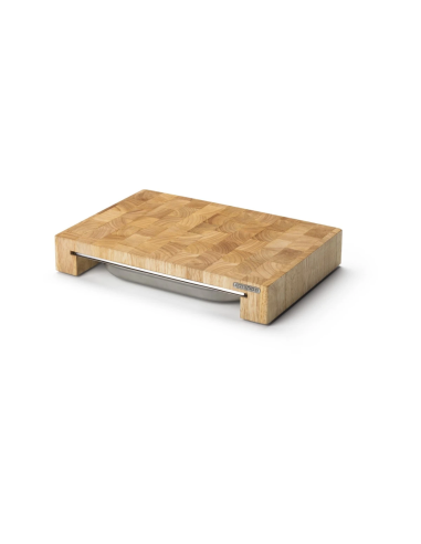 Snijplank met Rvs opvang lade van kopshout 39 x 27 x 6,5 cm