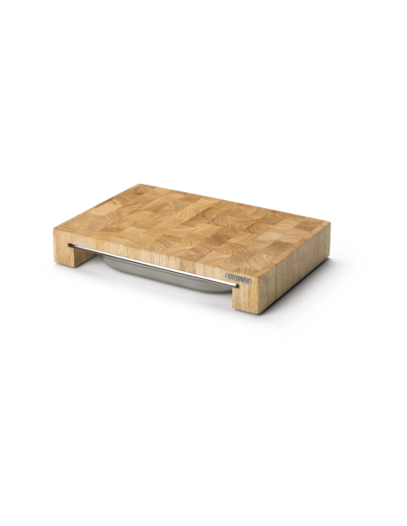 Snijplank met Rvs opvang lade van kopshout 39 x 27 x 6,5 cm