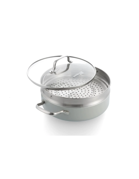 GreenPan Dagelijkse Kost hapjespan en Stoofpan 26cm met stoominzet