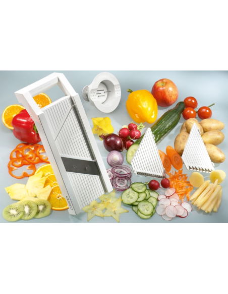 GSD Mandoline-mes met handbeschermer, 3 inzetten