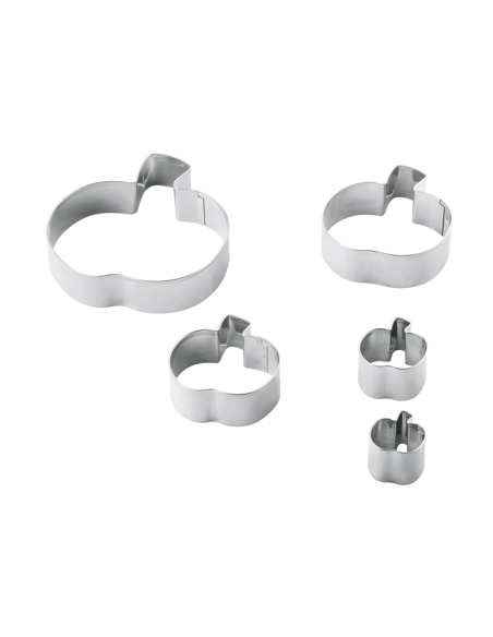 Set van 5 Uitsteekvormen Appel RVS