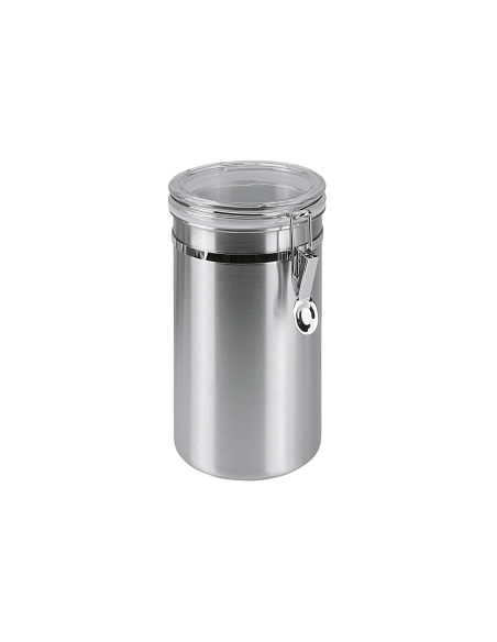 RVS Voorraadpot 2 L., met acryl deksel