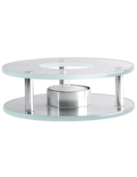 Rechaud / Theelicht Glas en Metaal Ø12cm