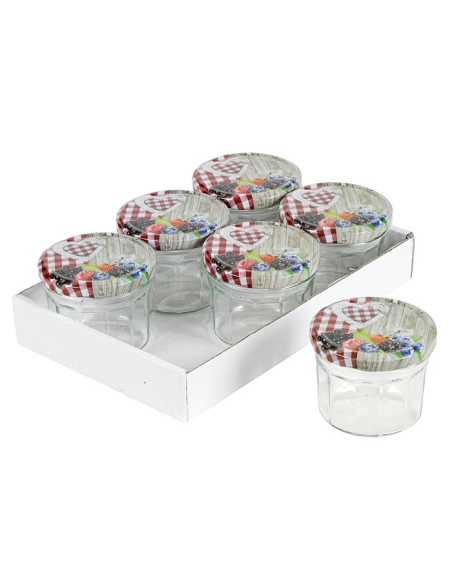Set van 6 Inmaak-jampotten 240 ml                         Mag 16-17