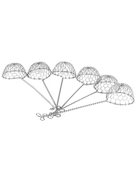Set van 6 Chinees fonduenetjes RVS