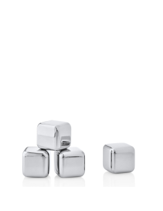 Whisky Stones ijsblokjes RVS, set van 4
