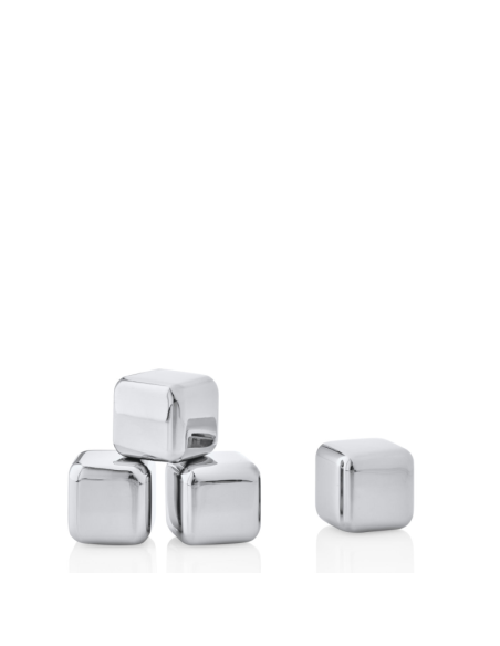 Whisky Stones ijsblokjes RVS, set van 4