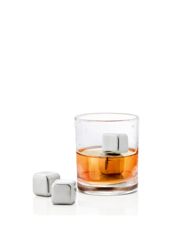 Whisky Stones ijsblokjes RVS, set van 4