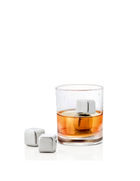 Whisky Stones ijsblokjes RVS, set van 4