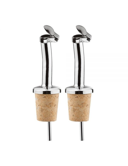 Set van 2 Flesuitgieters / Schenktuiten RVS
