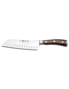 Wüsthof Ikon Santoku Mes met kuiltjes 17cm, grenadil
