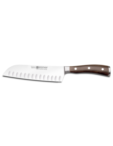 Wüsthof Ikon Santoku Mes met kuiltjes 17cm, grenadil