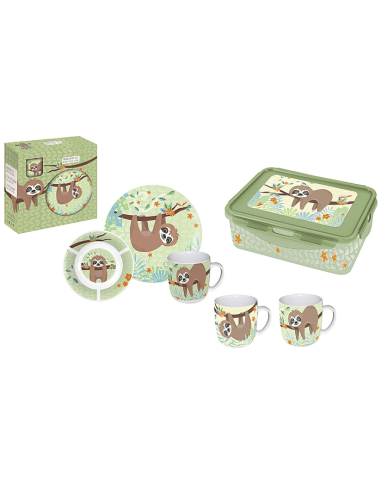 Leuke Lunchbox Luiaard met 2 inzetten