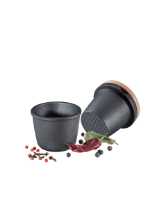 Specerijenmaler gietijzer/beuken 8cm                   Mag.16-17