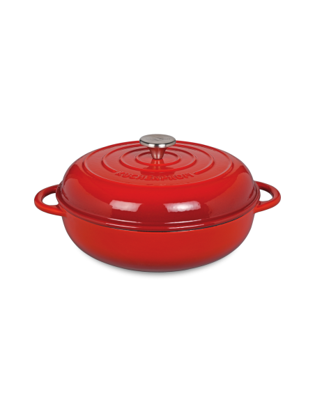 KP Braadpan laag gietijzer 28cm rood