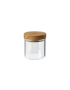 Glazen Voorraadpot met olijvenhouten deksel 400 ml