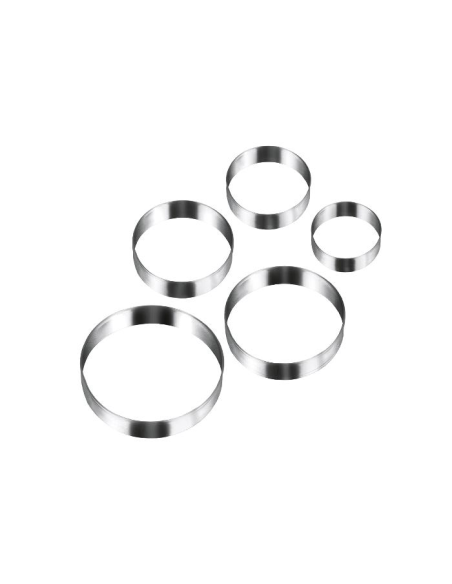 Set-5 Uitstekers Ø 4, 5, 6, 7, 8 cm RVS