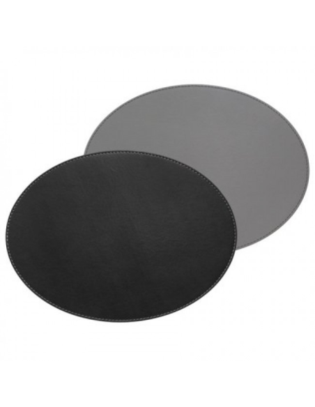FreeForm Placemat Ovaal dubbelzijdig 45 x 35 cm grijs/zwart