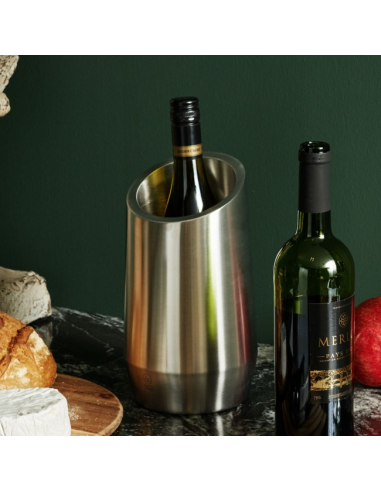 Wijn- en Champagnekoeler dubbelwandig mat RVS