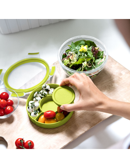 Emsa Clip&Close Saladebox rond 1,0 L.