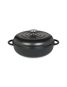 KP Braadpan laag gietijzer 28cm zwart