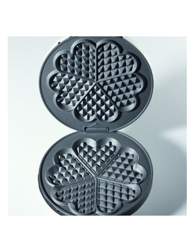 Cloer Wafelijzer Harten 16,5cm wit