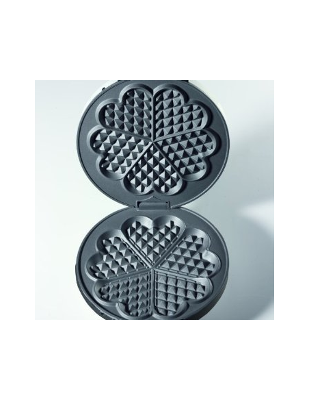 Cloer Wafelijzer Harten 16,5cm wit