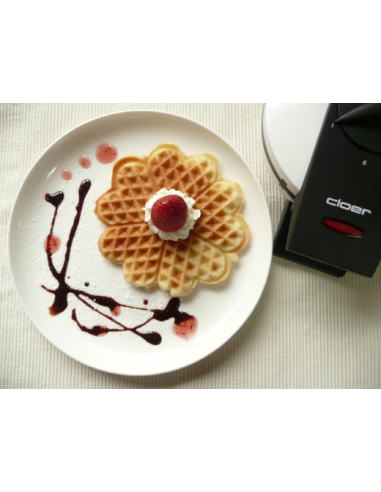 Cloer Wafelijzer Harten 16,5cm wit