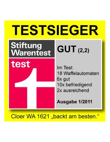 Cloer Wafelijzer Harten 16,5cm wit