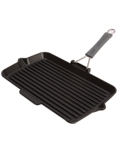 Staub Grillpan rechthoek met klapsteel 34x21 cm
