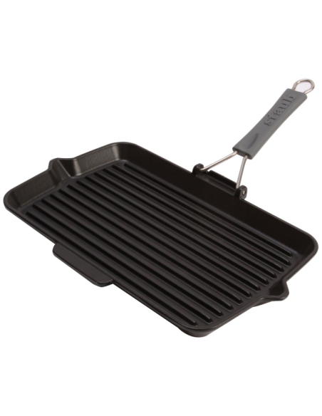 Staub Grillpan rechthoek met klapsteel 34x21 cm