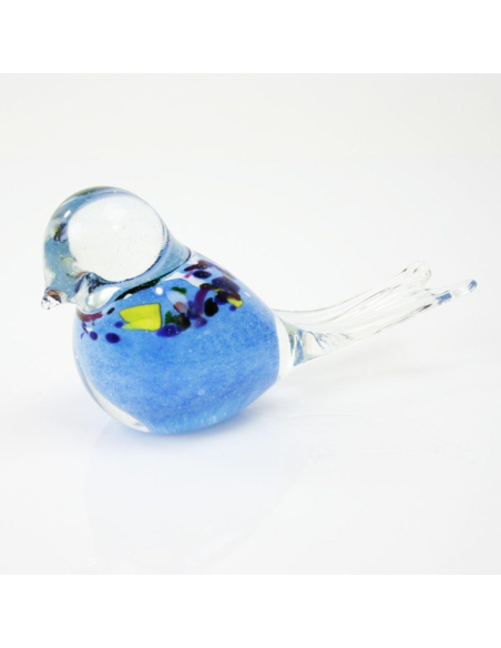 Glasdier Vogel Kristal Lichtblauw + Kleurmix 12 cm