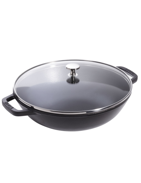 Staub Wok 30 cm met glasdeksel
