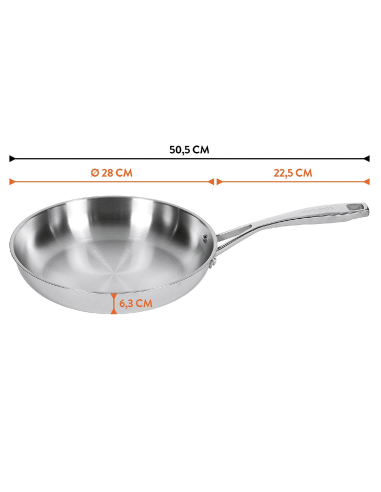 CHEFS&CO Koekenpan RVS Ø 28 cm