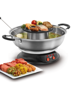 Chinese Fondueset RVS, elektrisch