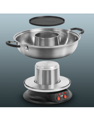 Chinese Fondueset RVS, elektrisch