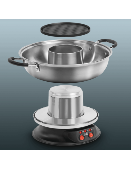 Chinese Fondueset RVS, elektrisch