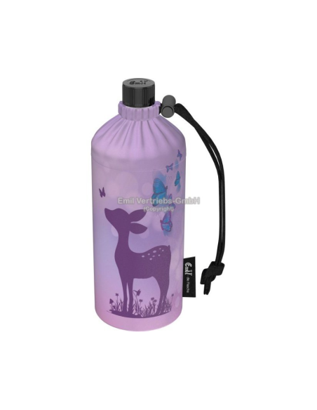 Glazen drinkfles met mantel 0,4 L Hert