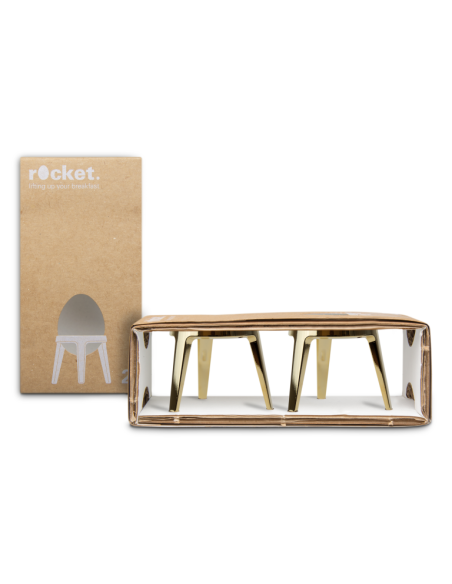 Rocket Eierdop Goud - Set van 2