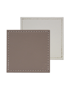 Set-4 onderzetter 10x10 cm Wit/ taupe