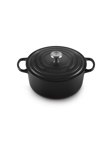 Le Creuset Braad- / Stoofpan Signature rond Mat Zwart 28cm 6,7l