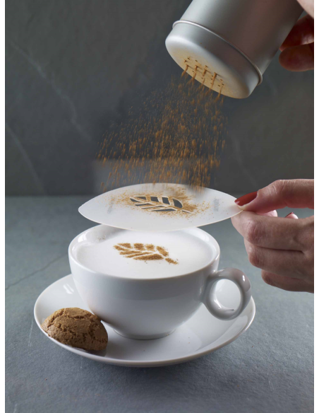 Set van 6 Cappuccino Art sjablonen in blikje