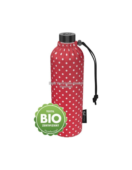 Glazen drinkfles met mantel 0,75 L Stippen
