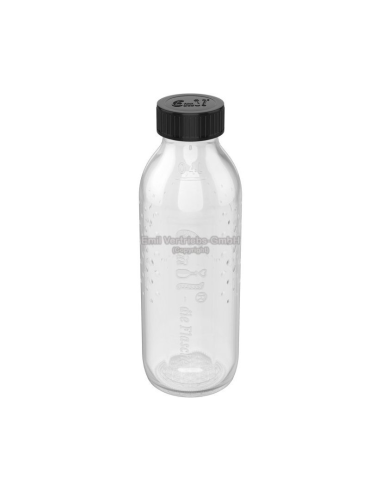Glazen drinkfles met mantel 0,4 L Strepen