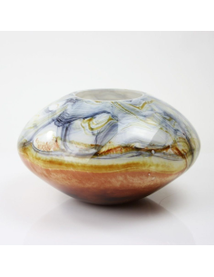 Glasobject Vaas Earth Laag Bruin / Grijs ca. 20 cm