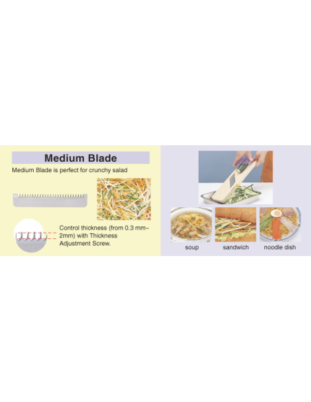 Japanse Mandoline 95mm, 3 messen                                    - opvolger van 130874 witte versie