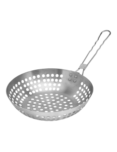 Grillwok RVS met inklapbare handgreep 28 cm