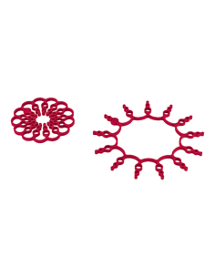Set van 2 Onderzetters, siliconen Rood (14 + 16 cm)