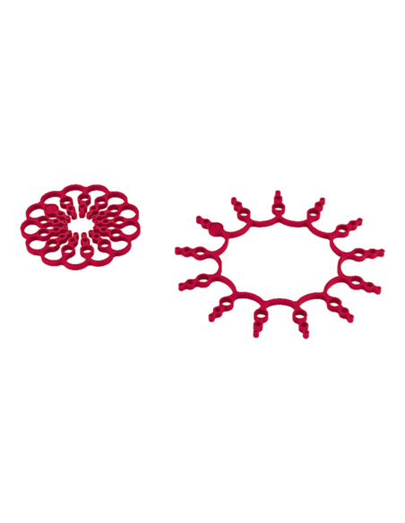 Set van 2 Onderzetters, siliconen Rood (14 + 16 cm)